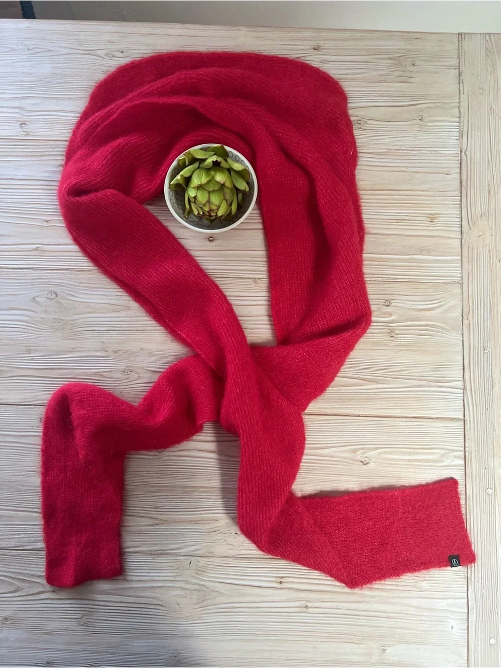 BA&SH Red Alpaca Blend Oversized Scarf NWT 88”